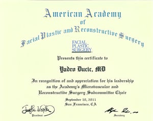 The Leadership Appreciation Recognition from AAFPRS 2011, Doctor Yadro Ducic.