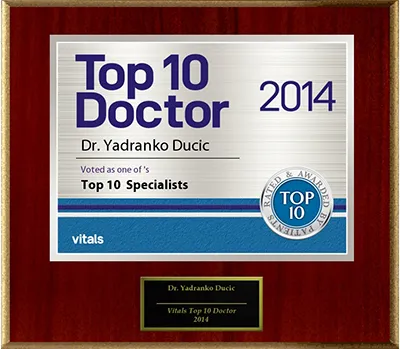 Vitals Patients' Choice Award Top-Performing Doctor 2014, Dr. Ducic