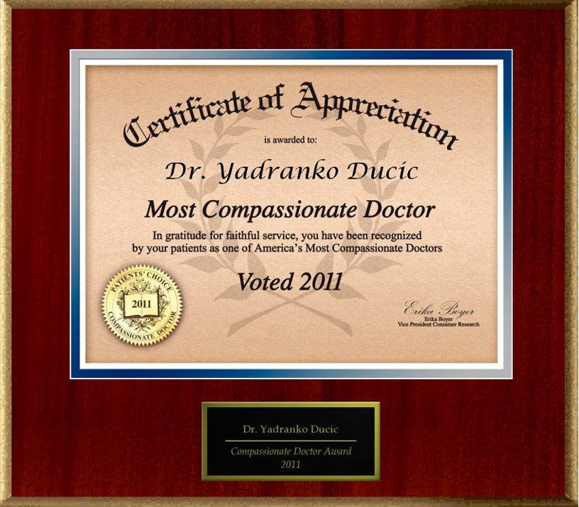 Americas Most Compassionate Doctor in 2011, Doctor Yadro Ducic.