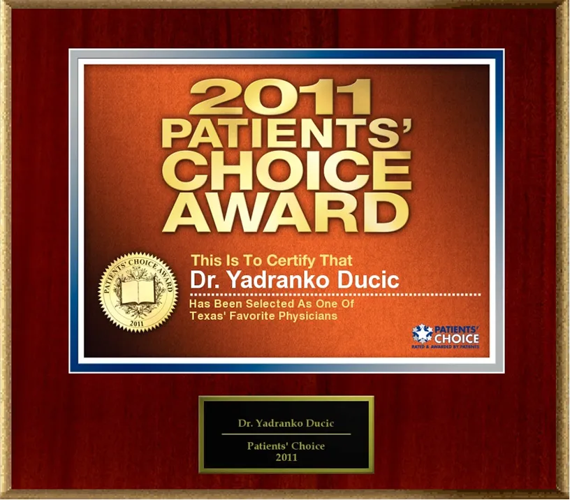 Patients Choice Award 2011, Dr. Yadro Ducic